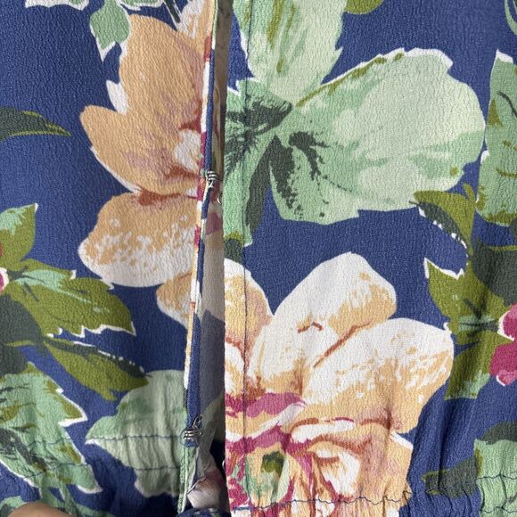 Rolla’s Blue Floral Viscose Rayon Orient Look Blouse Small - Picture 3 of 11